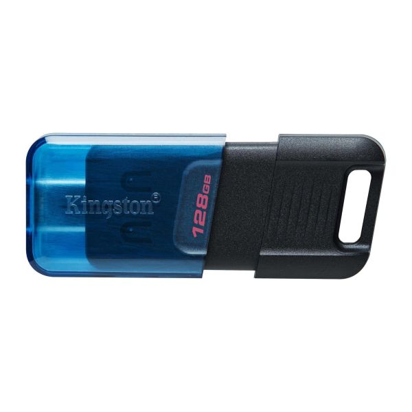 Kingston Technology DataTraveler 80 USB flash drive 128 GB USB Type-C 3.2 Gen 1 (3.1 Gen 1) Zwart, Blauw (DT80M/128GB)