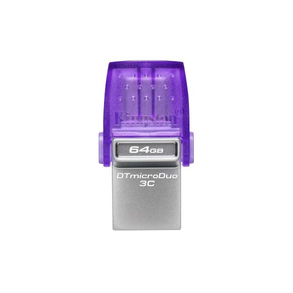Kingston Technology DataTraveler 64GB microDuo 3C 200 MB/s dubbele USB-A + USB-C (DTDUO3CG3/64GB)