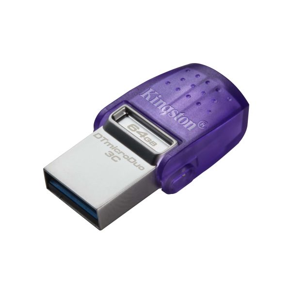 Kingston Technology DataTraveler 64GB microDuo 3C 200 MB/s dubbele USB-A + USB-C (DTDUO3CG3/64GB)