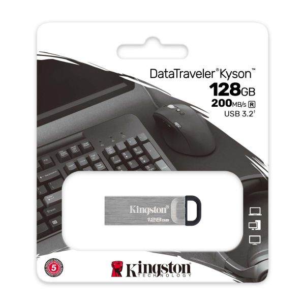 Kingston Technology DataTraveler Kyson USB flash drive 128 GB USB Type-A 3.2 Gen 1 (3.1 Gen 1) Zilver (DTKN/128GB)