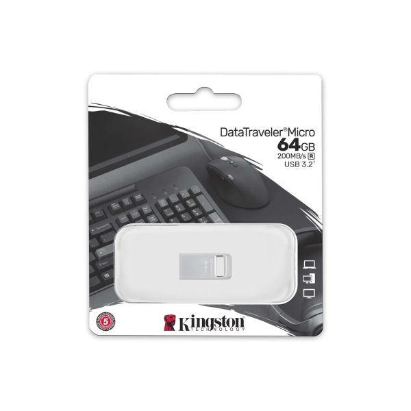 Kingston Technology DataTraveler Micro USB flash drive 64 GB USB Type-A 3.2 Gen 1 (3.1 Gen 1) Zilver (DTMC3G2/64GB)