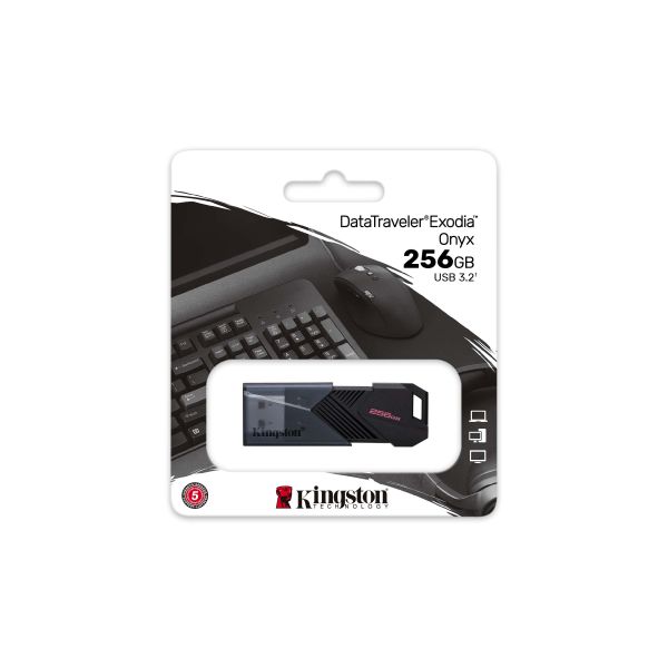 Kingston Technology DataTraveler 256GB Portable USB 3.2 Gen 1 Exodia Onyx (DTXON/256GB)