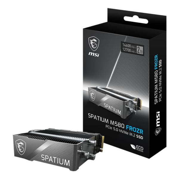MSI SPATIUM M580 PCIe 5.0 NVMe M.2 FROZR 2TB internal solid state drive PCI Express 5.0 3D NAND (S78-440Q780-P83)