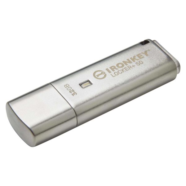 Kingston Technology IronKey Locker+ 50 USB flash drive 32 GB USB Type-A 3.2 Gen 1 (3.1 Gen 1) Zilver (IKLP50/32GB)