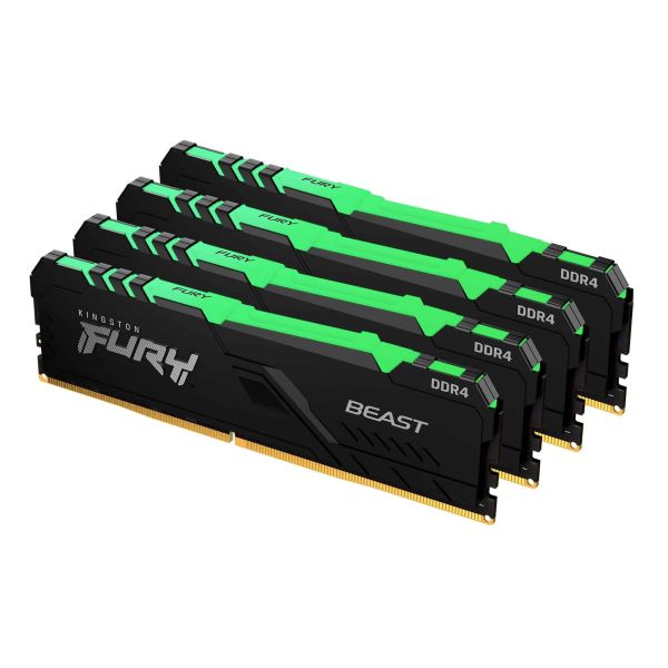 Kingston Technology FURY Beast RGB geheugenmodule 64 GB 4 x 16 GB DDR4 2666 MHz (KF426C16BB1AK4/64)