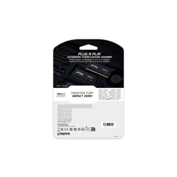 Kingston Technology FURY 16GB 2666MT/s DDR4 CL15 SODIMM 1Gx8 Impact (KF426S15IB1/16) Kingston Technology FURY 16GB 2666MT/s DDR4 CL15 SODIMM 1Gx8 Impact