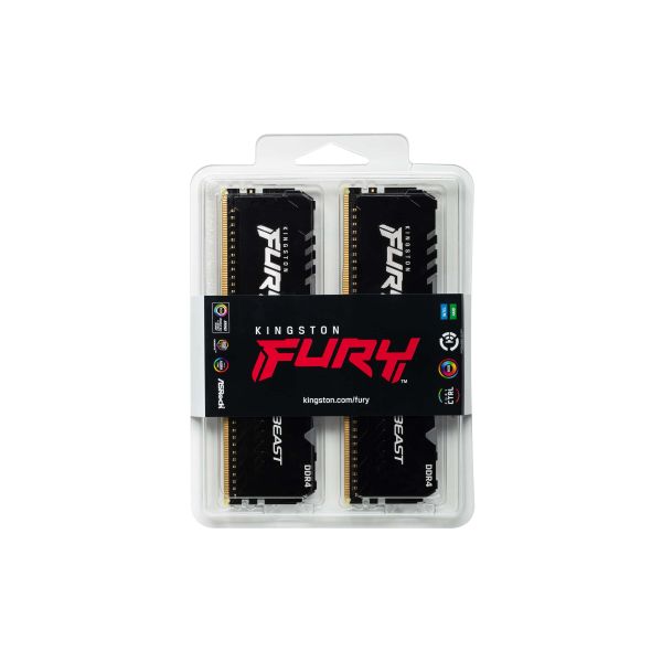 Kingston Technology FURY Beast RGB geheugenmodule 32 GB 2 x 16 GB DDR4 3000 MHz (KF430C16BBAK2/32)