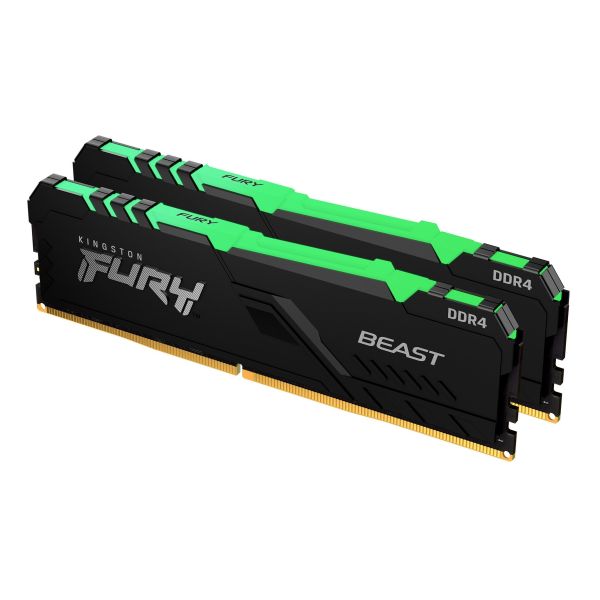 Kingston Technology FURY Beast RGB geheugenmodule 32 GB 2 x 16 GB DDR4 288-pin DIMM (KF430C16BBAK2/32) Kingston Technology FURY Beast RGB geheugenmodule 32 GB 2 x 16 GB DDR4 288-pin DIMM