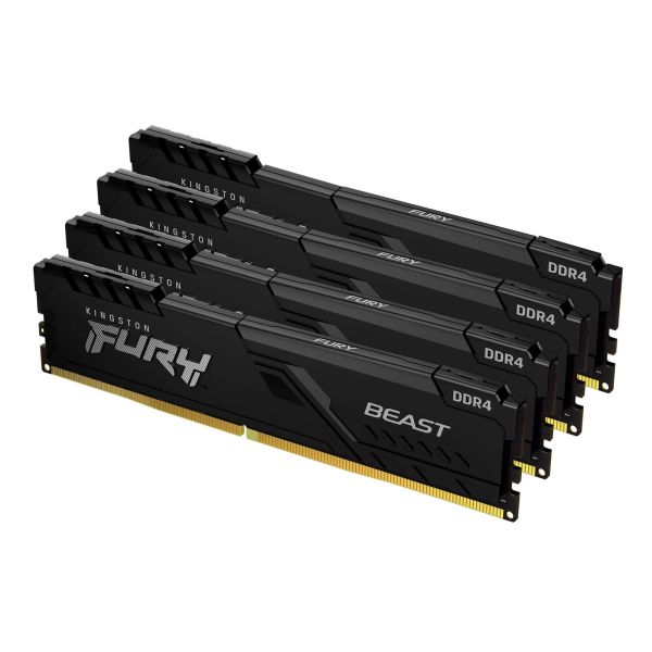 Kingston Technology FURY Beast geheugenmodule 128 GB 4 x 32 GB DDR4 3200 MHz (KF432C16BBK4/128)