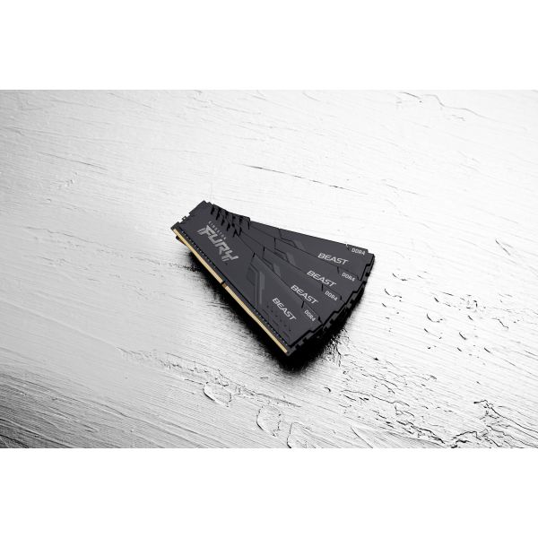 Kingston Technology FURY Beast 128GB 3200MT/s DDR4 CL16 DIMM (Kit van 4) Black (KF432C16BBK4/128) Kingston Technology FURY Beast 128GB 3200MT/s DDR4 CL16 DIMM (Kit van 4) Black