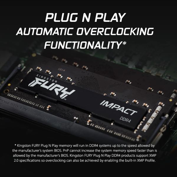 Kingston Technology FURY 32GB 3200MT/s DDR4 CL20 SODIMM (Kit of 2) Impact (KF432S20IBK2/32)