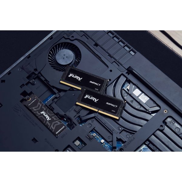 Kingston Technology FURY 64GB 4800MT/s DDR5 CL38 SODIMM (set van 2) Impact (KF548S38IBK2-64) Kingston Technology FURY 64GB 4800MT/s DDR5 CL38 SODIMM (set van 2) Impact