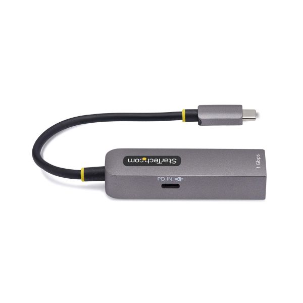 StarTech.com USB-C naar Ethernet Adapter, NIC, 100W PD Pass-Through, USB 3.0 Type-C 1Gbps Multi Speed Netwerk Adapter, Gigabit Ethernet, Thunderbolt Compatibel, Windows & Mac (1GPD3-USB-C-ETHERNET)