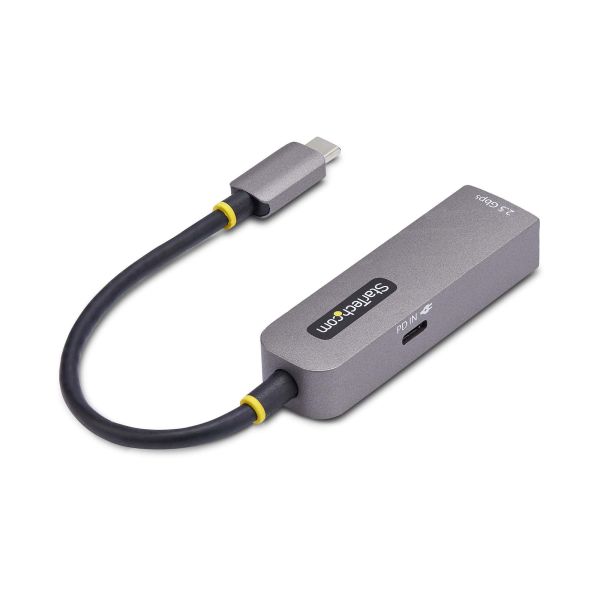 StarTech.com 2.5GbE USB-C naar Ethernet Adapter, 100W PD Pass-Through, NBASE-T NIC, USB 3.0 Type-C 2.5/1G Multi Speed Netwerk, Thunderbolt Compatibel, Windows & Mac (2GPD3-USB-C-ETHERNET)