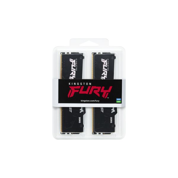 Kingston Technology FURY Beast 16GB 5200MT/s DDR5 CL40 DIMM (Kit van 2) RGB (KF552C40BBAK2-16) Kingston Technology FURY Beast 16GB 5200MT/s DDR5 CL40 DIMM (Kit van 2) RGB