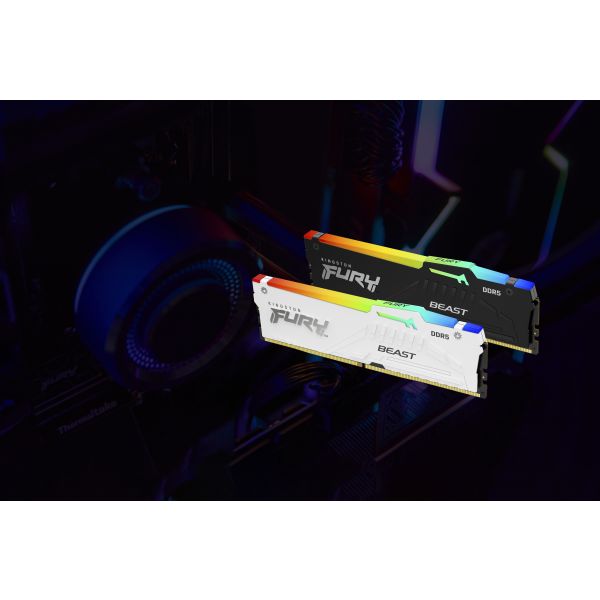 Kingston Technology FURY Beast 64GB 5200MT/s DDR5 CL40 DIMM (Kit van 2) RGB (KF552C40BBAK2-64) Kingston Technology FURY Beast 64GB 5200MT/s DDR5 CL40 DIMM (Kit van 2) RGB