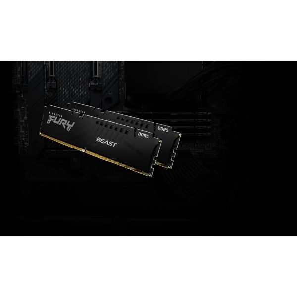 Kingston Technology FURY Beast 64GB 5200MT/s DDR5 CL40 DIMM (set van 2) Black (KF552C40BBK2-64) Kingston Technology FURY Beast 64GB 5200MT/s DDR5 CL40 DIMM (set van 2) Black