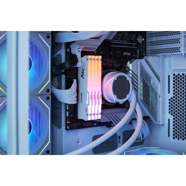 Kingston Technology FURY 64GB 5200MT/s DDR5 CL40 DIMM (Kit van 2) Beast White RGB XMP (KF552C40BWAK2-64)