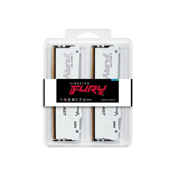 Kingston Technology FURY Beast 32GB 5600MT/s DDR5 CL40 DIMM (Kit van 2) White RGB XMP