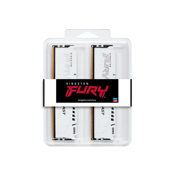 Kingston Technology FURY Beast 64GB 5600MT/s DDR5 CL40 DIMM (set van 2) White XMP (KF556C40BWK2-64) Kingston Technology FURY Beast 64GB 5600MT/s DDR5 CL40 DIMM (set van 2) White XMP