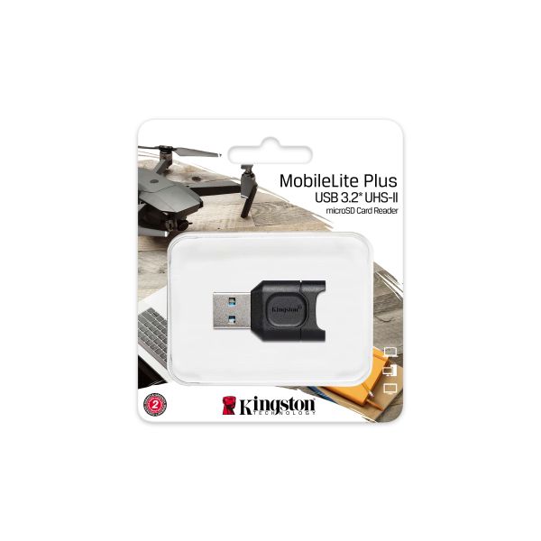 Kingston Technology MobileLite Plus geheugenkaartlezer USB 3.2 Gen 1 (3.1 Gen 1) Type-A Zwart (MLPM)