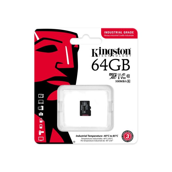 Kingston Technology Industrial 64 GB MicroSDXC UHS-I Klasse 10 (SDCIT2/64GBSP)
