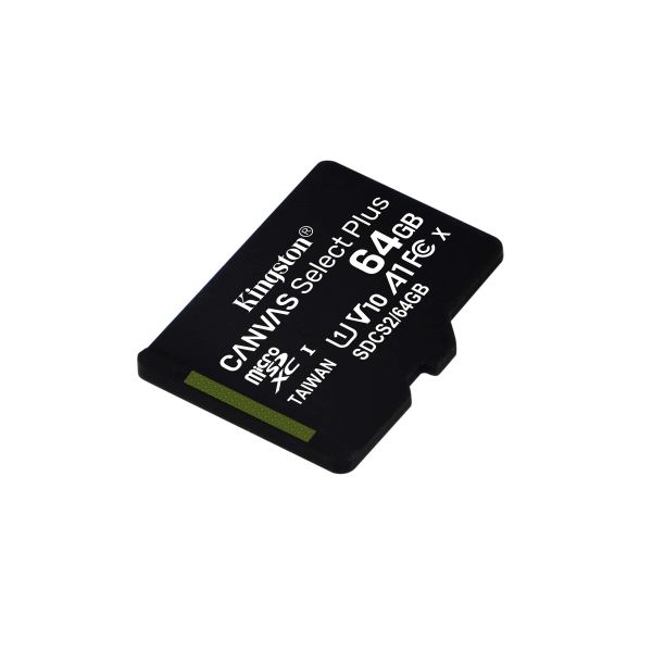 Kingston Technology 64GB micSDXC Canvas Select Plus 100R A1 C10 kaart + ADP (SDCS2/64GB)