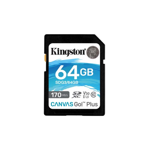 Kingston Technology Canvas Go! Plus 64 GB SD UHS-I Klasse 10 (SDG3/64GB)