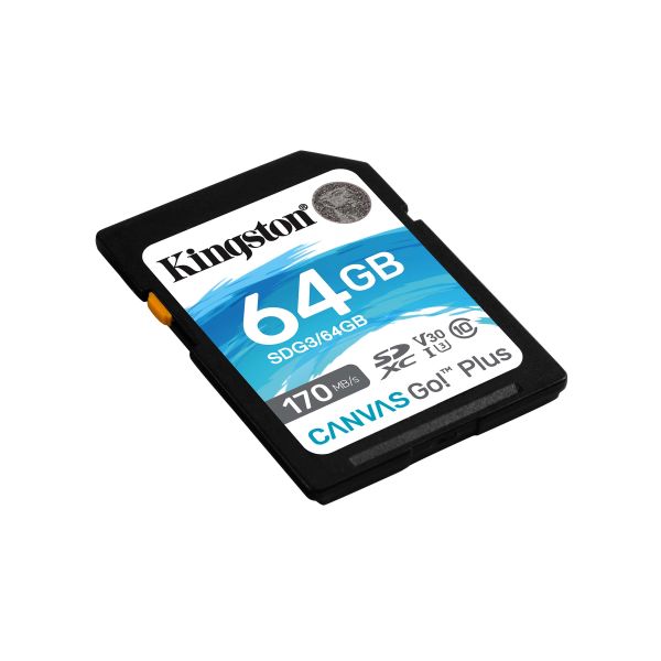 Kingston Technology Canvas Go! Plus 64 GB SD UHS-I Klasse 10 (SDG3/64GB)