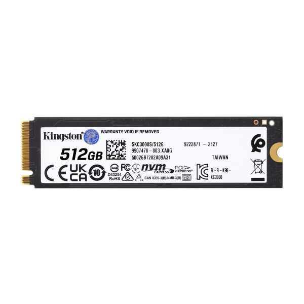 Kingston Technology 512G KC3000 M.2 2280 NVMe SSD (SKC3000S/512G)