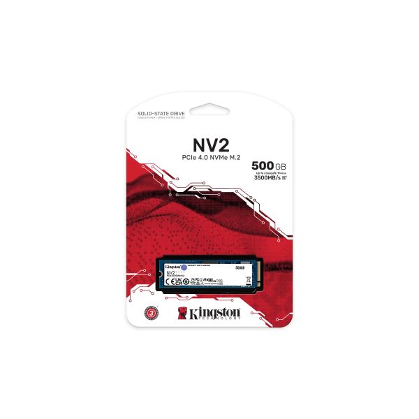 Kingston Technology 500G NV2 M.2 2280 PCIe 4.0 NVMe SSD (SNV2S/500G)