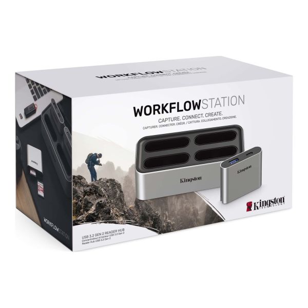 Kingston Technology Workflow Station Bedraad USB 3.2 Gen 2 (3.1 Gen 2) Type-C Zwart, Zilver (WFS-U)