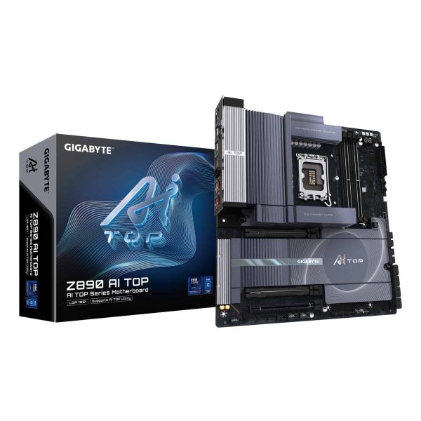 GIGABYTE Z890 AI TOP moederbord Intel Z890 LGA 1851 (Socket V1) Verlengd ATX (Z890 AI TOP) GIGABYTE Z890 AI TOP moederbord Intel Z890 LGA 1851 (Socket V1) Verlengd ATX (Z890 AI TOP)