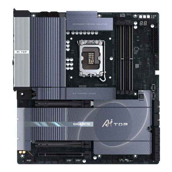 GIGABYTE Z890 AI TOP moederbord Intel Z890 LGA 1851 (Socket V1) Verlengd ATX (Z890 AI TOP) GIGABYTE Z890 AI TOP moederbord Intel Z890 LGA 1851 (Socket V1) Verlengd ATX (Z890 AI TOP)