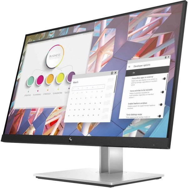 HP E24 G4 computer monitor 60,5 cm (23.8") 1920 x 1080 Pixels Full HD LED Zwart, Zilver (9VF99AT#ABB)