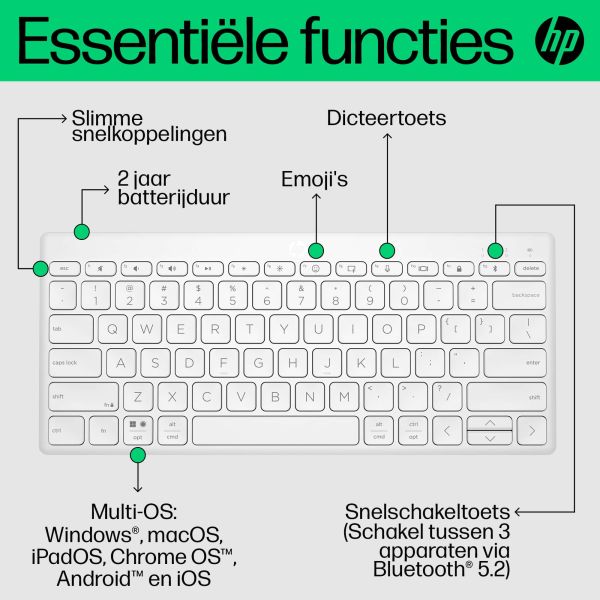 HP 350 Compact Multi-Device Bluetooth Keyboard (692T0AA)