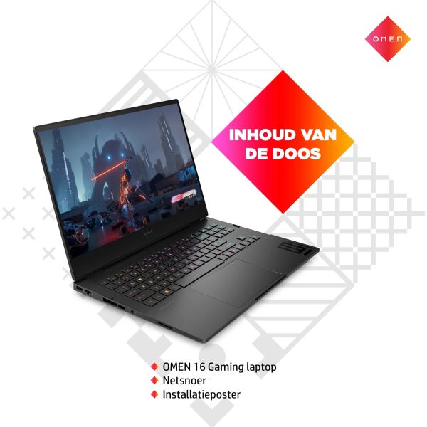 HP OMEN 16-k0390nd Intel® Core™ i9 i9-12900H Laptop 40,9 cm (16.1") Quad HD 32 GB DDR5-SDRAM 2 TB SSD NVIDIA GeForce RTX 3070 Ti Wi-Fi 6E (802.11ax) Windows 11 Home Zwart (6F870EA#ABH)