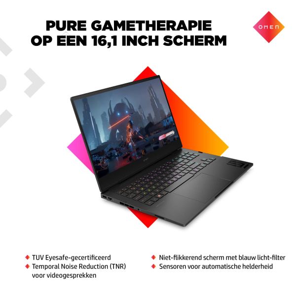HP OMEN 16-k0390nd Intel® Core™ i9 i9-12900H Laptop 40,9 cm (16.1") Quad HD 32 GB DDR5-SDRAM 2 TB SSD NVIDIA GeForce RTX 3070 Ti Wi-Fi 6E (802.11ax) Windows 11 Home Zwart (6F870EA#ABH)