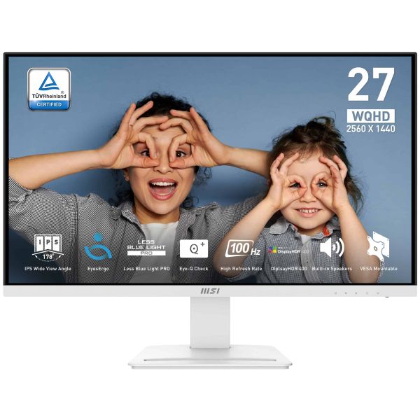 MSI Pro MP273QW E2 computer monitor 68,6 cm (27") 2560 x 1440 Pixels Wide Quad HD Wit (PRO MP273QW E2)