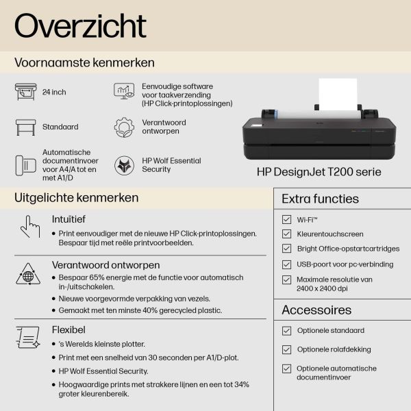 HP Designjet T230 24 inch printer editie 2025 (5HB07D)