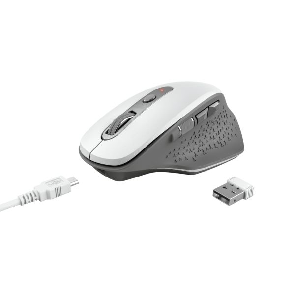 Trust Ozaa - Oplaadbare Draadloze muis - Wit (24035) Trust Ozaa - Oplaadbare Draadloze muis - Wit (24035)