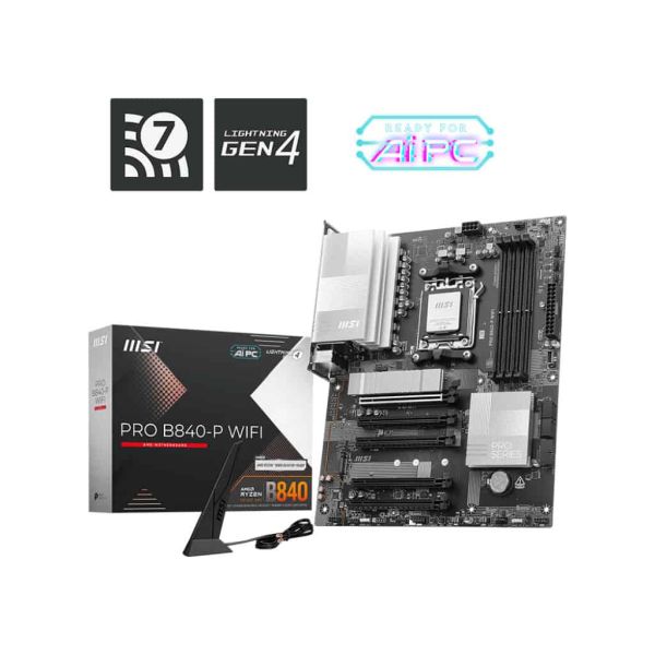 MSI PRO B840-P WIFI moederbord AMD B840 Socket AM5 ATX (7E57-001R) MSI PRO B840-P WIFI moederbord AMD B840 Socket AM5 ATX (7E57-001R)
