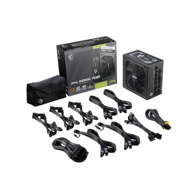 MSI MAG A1250GL PCIE5 power supply unit 1250 W 24-pin ATX 1U Zwart (MAG A1250GL PCIE5)