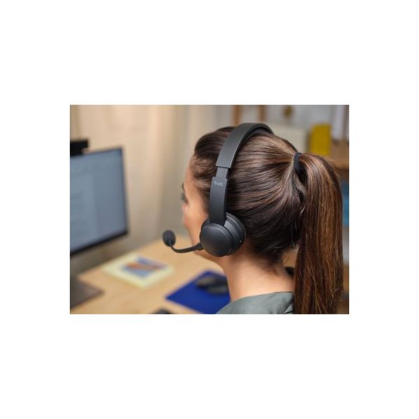 Trust Ayda Headset Bedraad en draadloos Hoofdband Oproepen/muziek USB Type-C Bluetooth Zwart (25463)