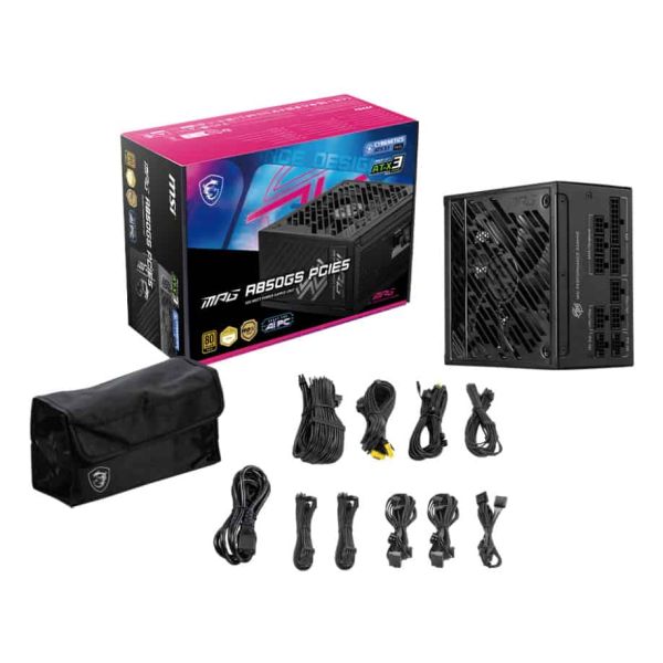 MSI MPG A850GS PCIE5 power supply unit 850 W 24-pin ATX ATX Zwart (MPG A850GS PCIE5)