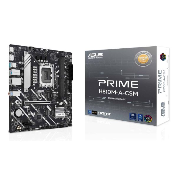 ASUS PRIME H810M-A-CSM Intel H810 LGA 1851 (Socket V1) micro ATX (90MB1KK0-M0EAYC)  ASUS PRIME H810M-A-CSM Intel H810 LGA 1851 (Socket V1) micro ATX (90MB1KK0-M0EAYC)