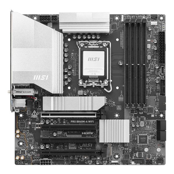 MSI PRO B860M-A WIFI moederbord Intel B860 LGA 1851 (Socket V1) micro ATX (7E42-002R)
