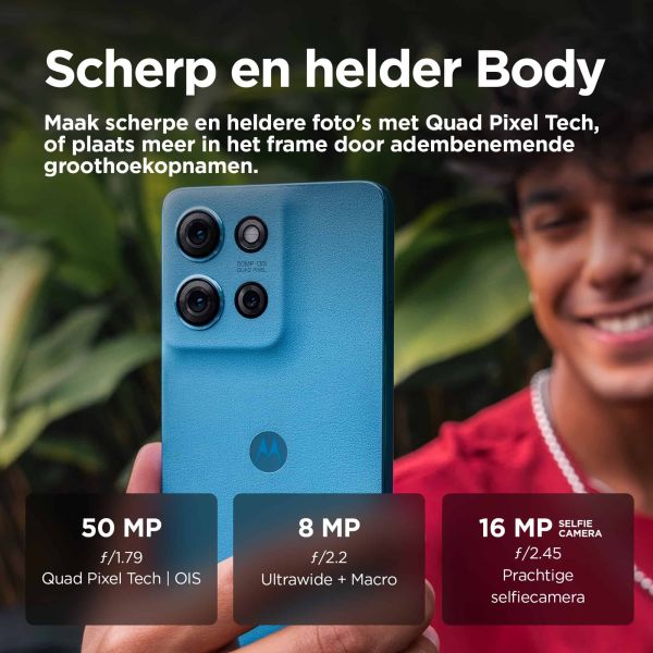 Motorola moto g75 5G 17,2 cm (6.78") Hybride Dual SIM Android 14 USB Type-C 8 GB 256 GB 5000 mAh Blauw (PB3Y0004SE)