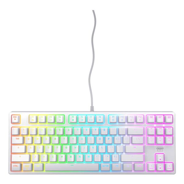 CHERRY K4V2 TKL toetsenbord Gamen USB QWERTY Amerikaans Engels Wit (CX-K4V2-RGB-TKL-WH-R-US)