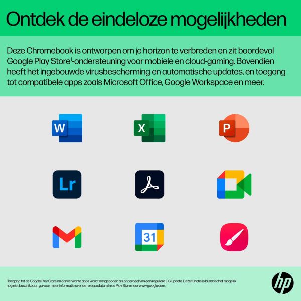 HP Chromebook 15a-nb0150nd Intel® N N100 39,6 cm (15.6") Full HD 8 GB LPDDR5-SDRAM 128 GB UFS Wi-Fi 6 (802.11ax) ChromeOS Zilver (B0WV3EA#ABH)